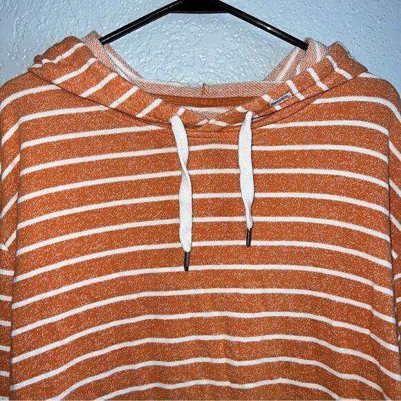 Rip Gurl Womens Striped Drawstring Long Sleeve Knit Hooded Sweater Orange XL - Picture 6 of 10